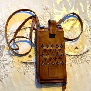 Harbour 2nd wallet and phone bag with shoulder strap NEW lovely brown leather